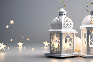 Muslim lantern with background with space for text. Ramadan celebration. Eid celebration