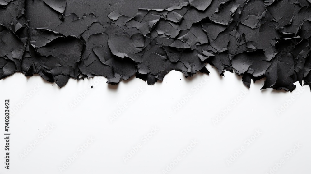 Poster Dynamic Black Paint Streaks Creating Abstract Patterns on White Background