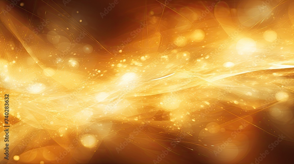 Poster mesmerizing abstract backdrop illuminated by shimmering golden lights and sparkles
