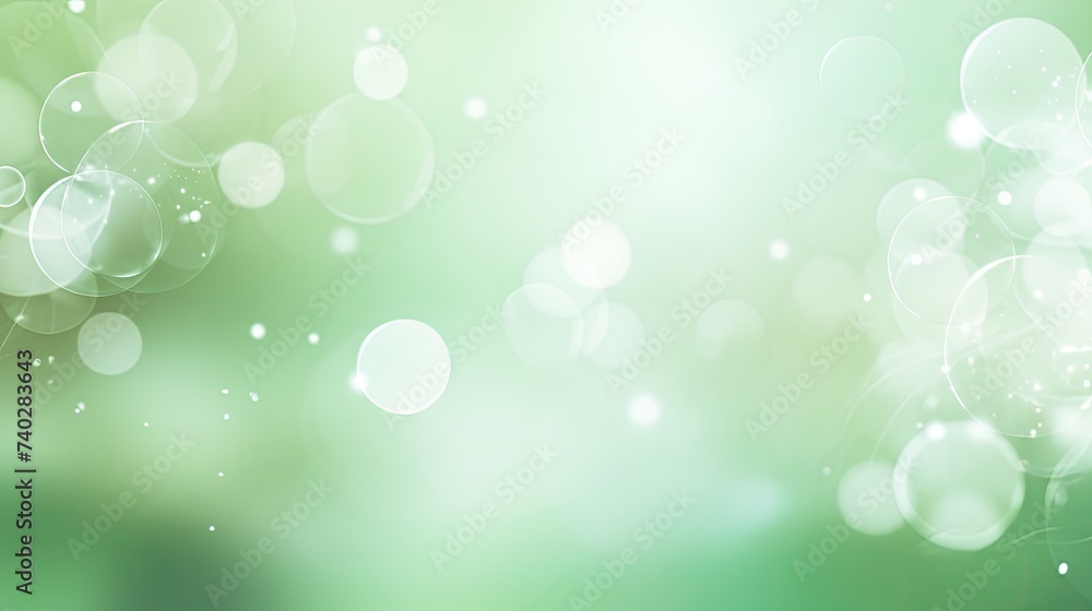Poster subtle green bokeh with soft white circles for elegant background design