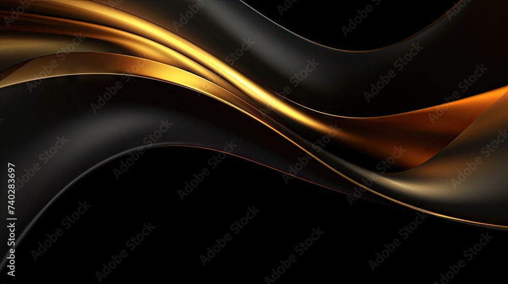 Poster elegant black and gold abstract background with shimmering gradient surface
