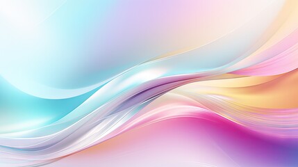 Ethereal Rainbow Hues Blend in Abstract Iridescent Pearlescent Wave Background