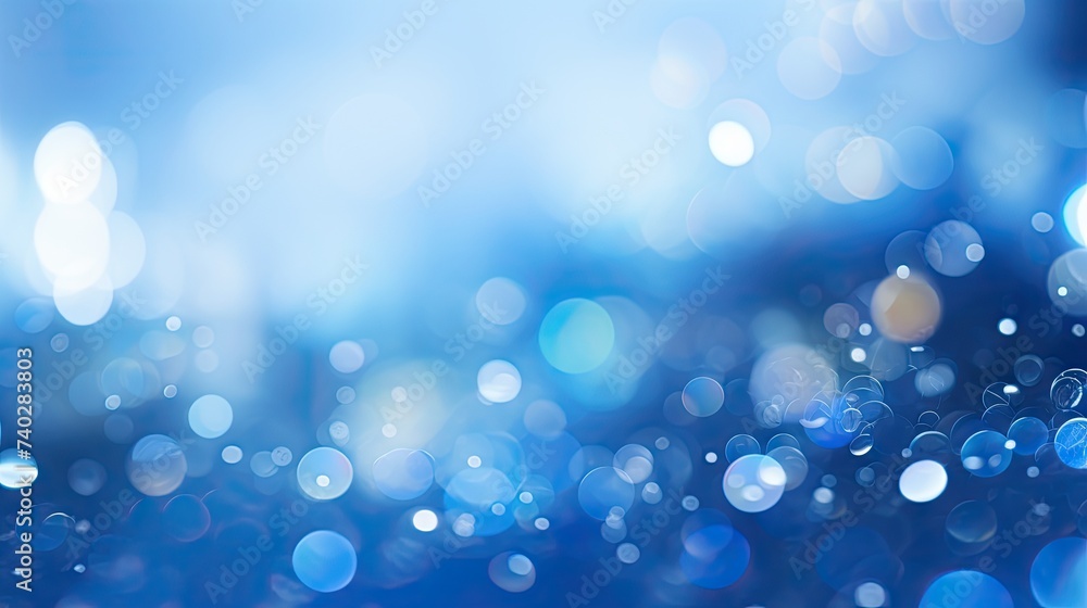 Aufkleber mesmerizing blue bokeh lights create a tranquil and dreamy abstract background