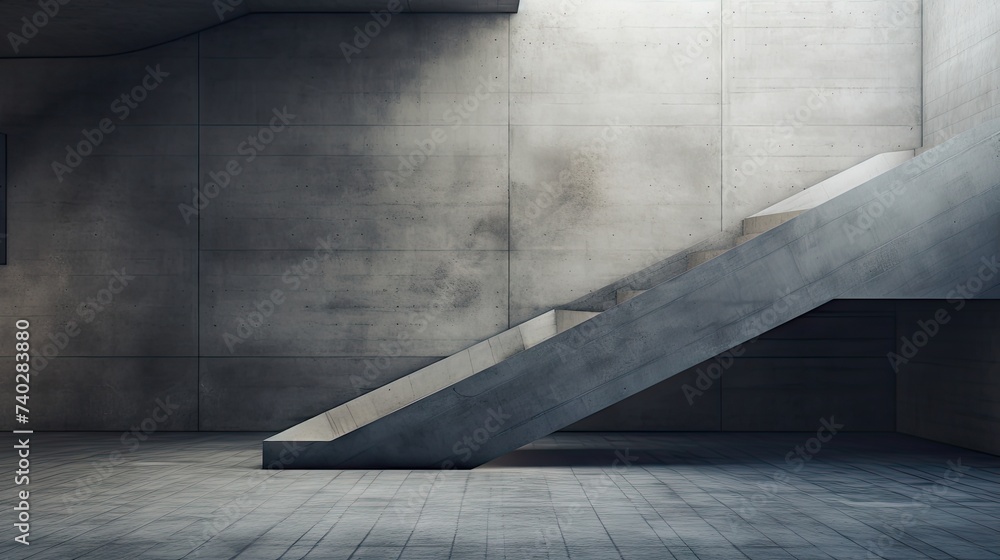 Poster Abstract Concrete Structure Featuring Geometric Patterns and Shadows