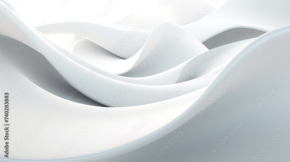 Poster dynamic white circular background with elegant abstract curved shapes