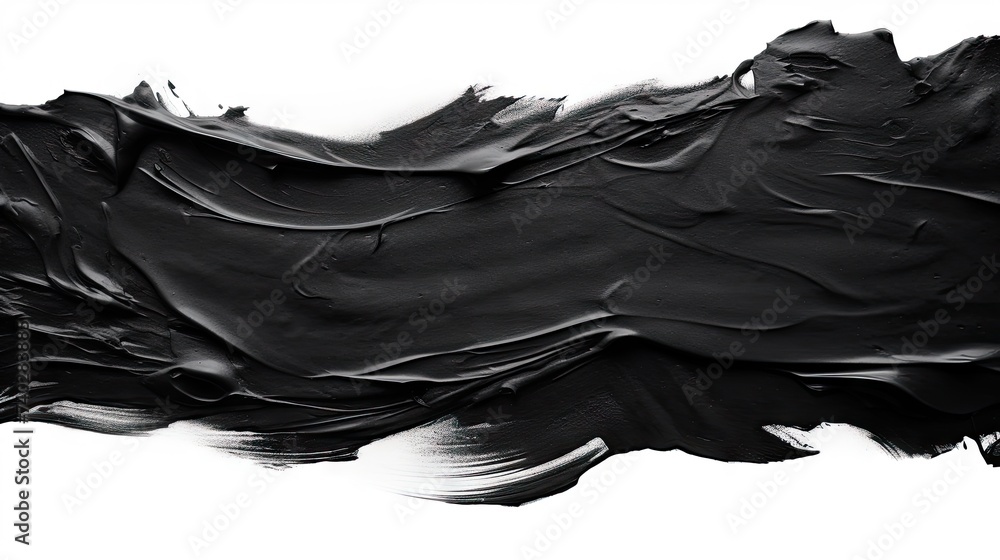 Poster Dynamic Black Paint Brush Strokes Creating Abstract Patterns on White Background