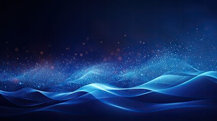 Vibrant Blue Abstract Waves - A Mesmerizing Digital Background of Dynamic Particles and Light Effects