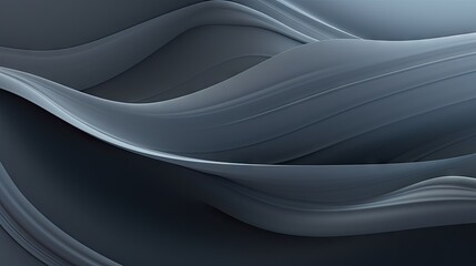 Dynamic Abstract Composition with Dark Wavy Lines on Gray Background