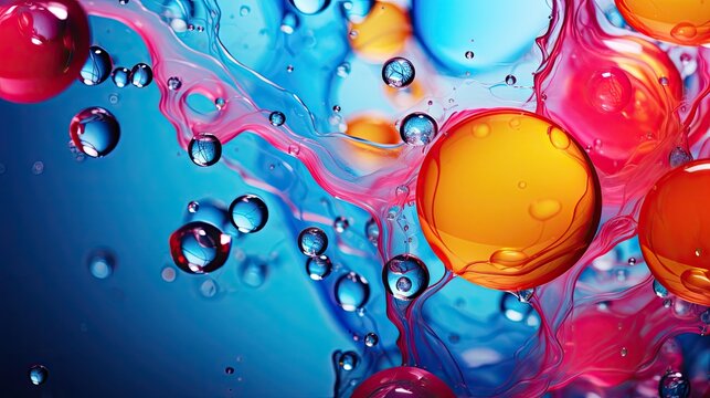 Vibrant Colorful Bubbles and Ripples in Captivating Water Splash Abstract Background
