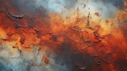 Dynamic Abstract Painting with Vibrant Orange and Blue Colors Bursting with Energy and Creativity