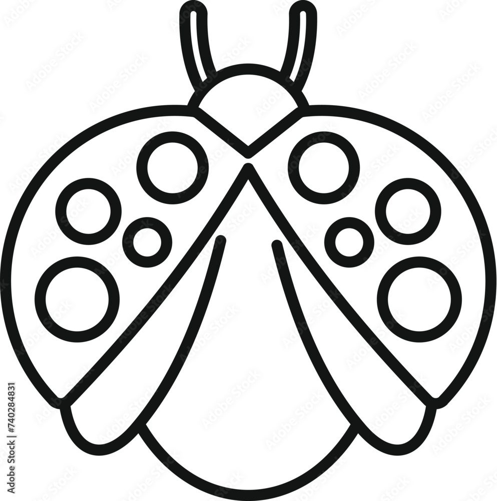 Poster Ladybird icon outline vector. Forest insect. Bug flower natural spring