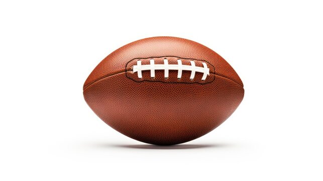 Vibrant American Football Ball Standing Out on a Clean White Background