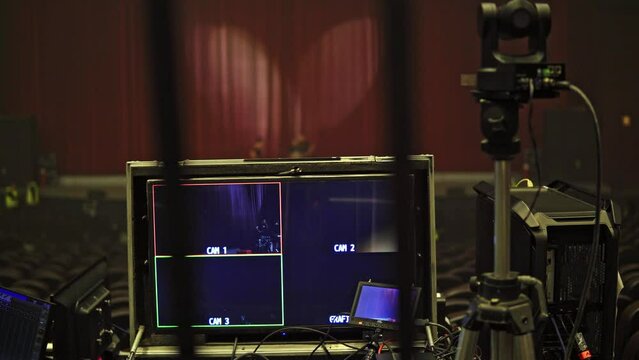 video Switcher for streaming and Multicamera system  in a live concert concept button, television, production, video, broadcasting