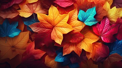 Vibrant Fall Foliage Creates a Colorful Autumn Leaves Background in Nature