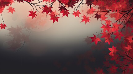 Vibrant Autumn Leaves Decorative Background with Maple Leafs in Warm Colors