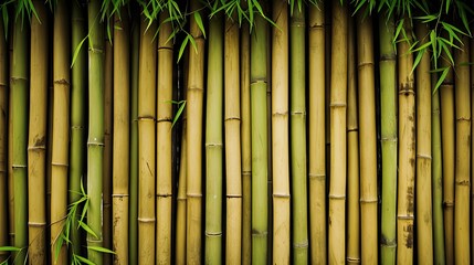 Tranquil Bamboo Wall Background with Elegant Asian Design in Natural Green Tones