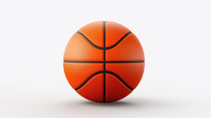 Vivid Basketball Symbol on Clean White Background for Sports and Recreation Concepts