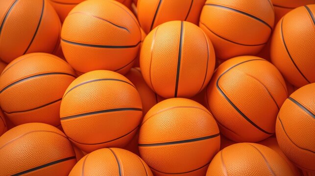 Vibrant Collection of Orange Basketball Balls for Dynamic Sports Play and Team Games