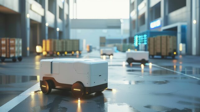 An Innovative Logistics System Employs Automated Robotics And Wireless Technology For Delivering Shipment Cartons Autonomously To Buildings, Utilizing Cloud Computing For Efficiency