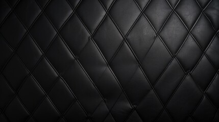 Luxurious Black Leather with Elegant Diamond Pattern Perfect for Sophisticated Wallpaper Design