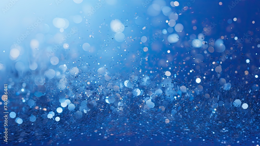 Aufkleber mesmerizing blue abstract background illuminated by bokeh lights