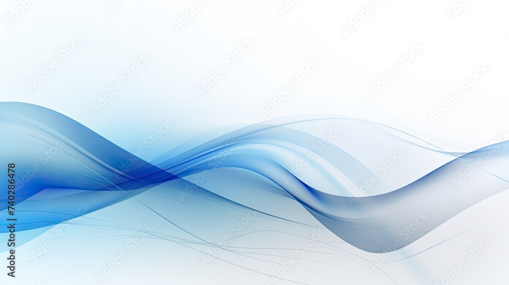 Aufkleber dynamic blue abstract wave pattern flowing on clean white background