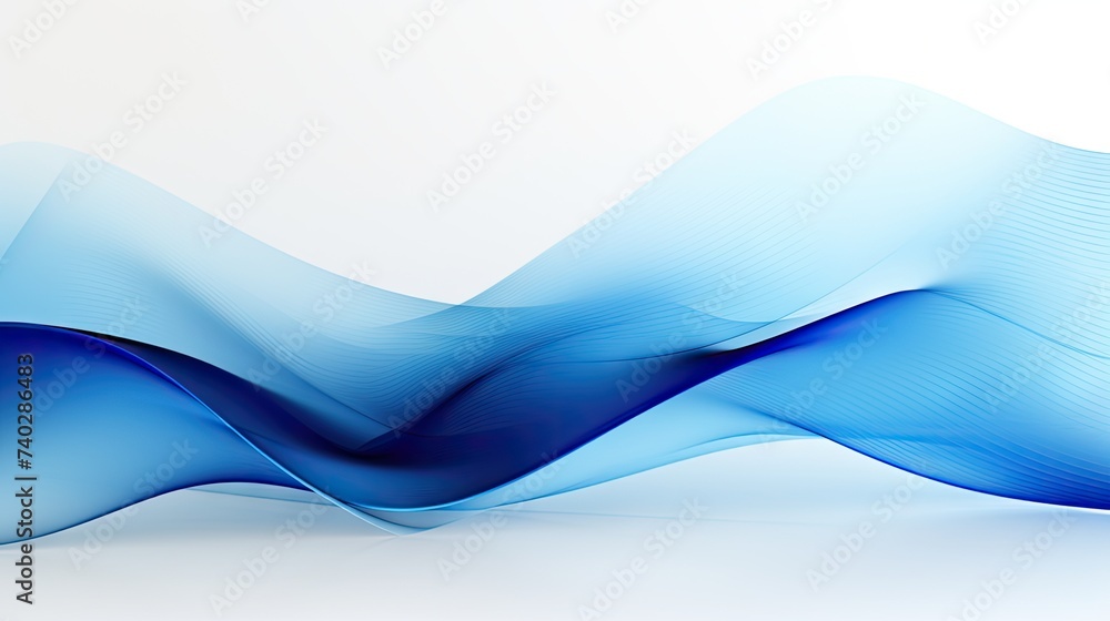 Poster energetic flow of blue abstract waves evoking calmness and serenity in unique background design