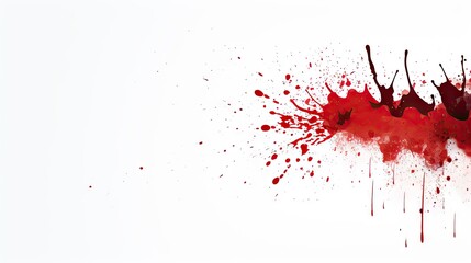 Intense Blood Splashes Creating a Mesmerizing Pattern on a White Background - obrazy, fototapety, plakaty