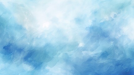 Serene Blue Watercolor Canvas: Tranquil Abstract Artwork in Calming Hues - obrazy, fototapety, plakaty