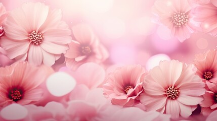 Fototapeta na wymiar Graceful Pink Flowers Creating a Captivating Floral Wallpaper Design