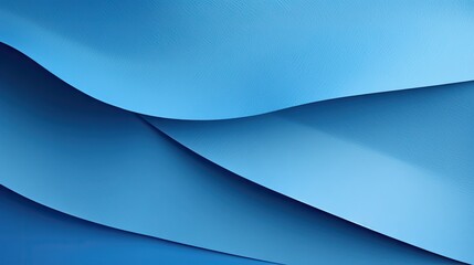 Elegant Blue Curved Design in Abstract Composition on Monochrome Paper