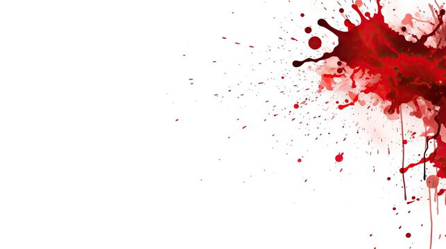 Vibrant Blood Splatters on White Background - Graphic Resources for Halloween Design Projects