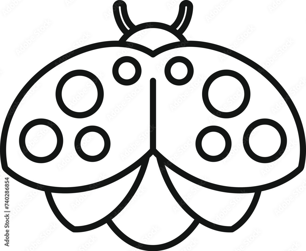 Sticker Above ladybug icon outline vector. Natural insect. Flower garden creature