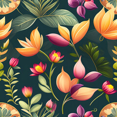 floral pattern vegetation - 740286813