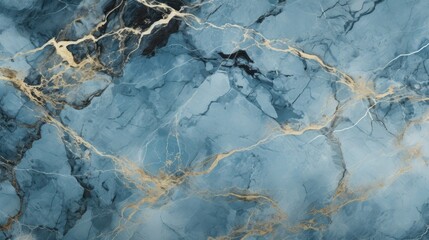 Elegant Blue Marble Background with Luxurious Gold Veins for Interior Design Projects