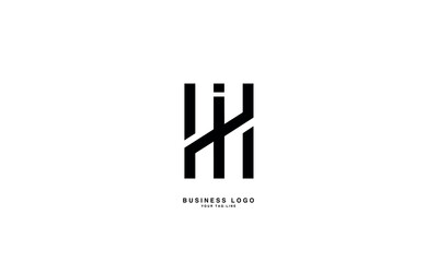HI, IH, H, I, Abstract Letters Logo monogram