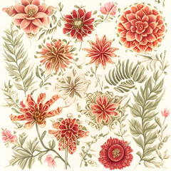 floral pattern vegetation - 740287037
