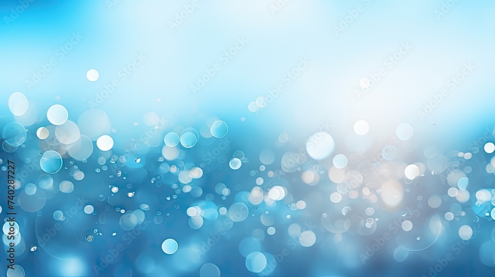 Poster Tranquil Abstract Blue Sky Circle Pattern With Soft Blurred Bokeh Effect