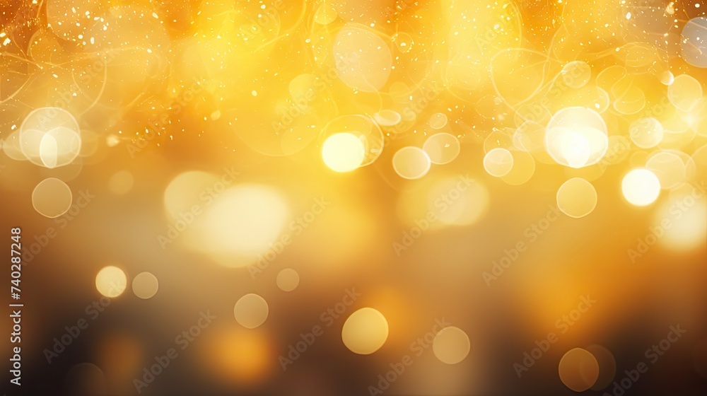 Aufkleber vibrant glowing bokeh lights creating an abstract background effect in shades of yellow