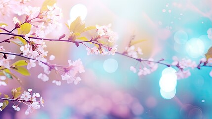 Serene Beauty of Spring - Delicate Pink Blossoms on a Tree Branch in Soft Focus