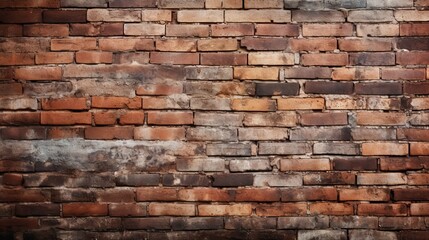 Single Red Brick Standing Out on Aged Brick Wall in Urban Setting