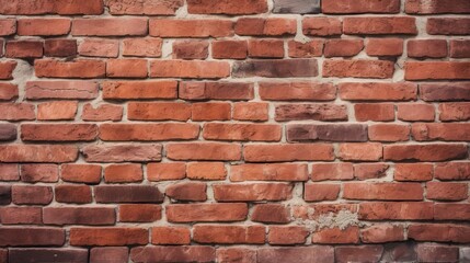 Fototapeta premium Vibrant Red Brick Wall Texture Background with Authentic Vintage Flair