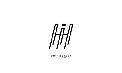 HI, IH, H, I, Abstract Letters Logo monogram