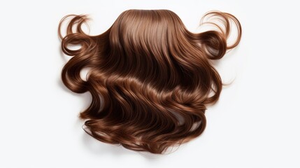 Naklejka premium Elegant and Flowing: Long Brown Hair Cascading Down in a Wavy Ponytail