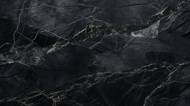 Elegant Black Marble Texture: Luxurious Background Design with Sleek and Modern Aesthetic