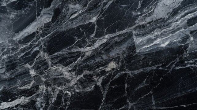 Elegant Black Marble Texture Background for Luxurious Design Elements and Sophisticated Projects