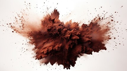 Vibrant Red Powder Bursting in Dynamic Motion on White Background