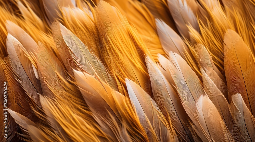 Poster ethereal collection of bright brown feathers from an array of bird species