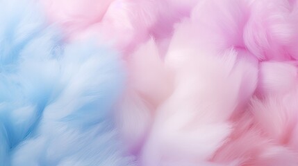 Soft Pastel Fluffy Feathers Background in Sweet Cotton Candy Colors for Dreamy Design Projects