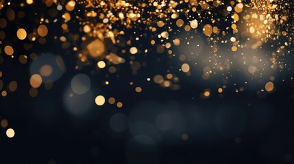 Fototapeta na wymiar Elegant Dark Background Illuminated by Enchanting Gold Lights for Holiday Celebrations